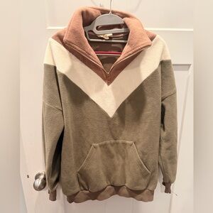 Dress Up Small Colorblock Quarter Zip Fleece Pullover | Cozy Neutral